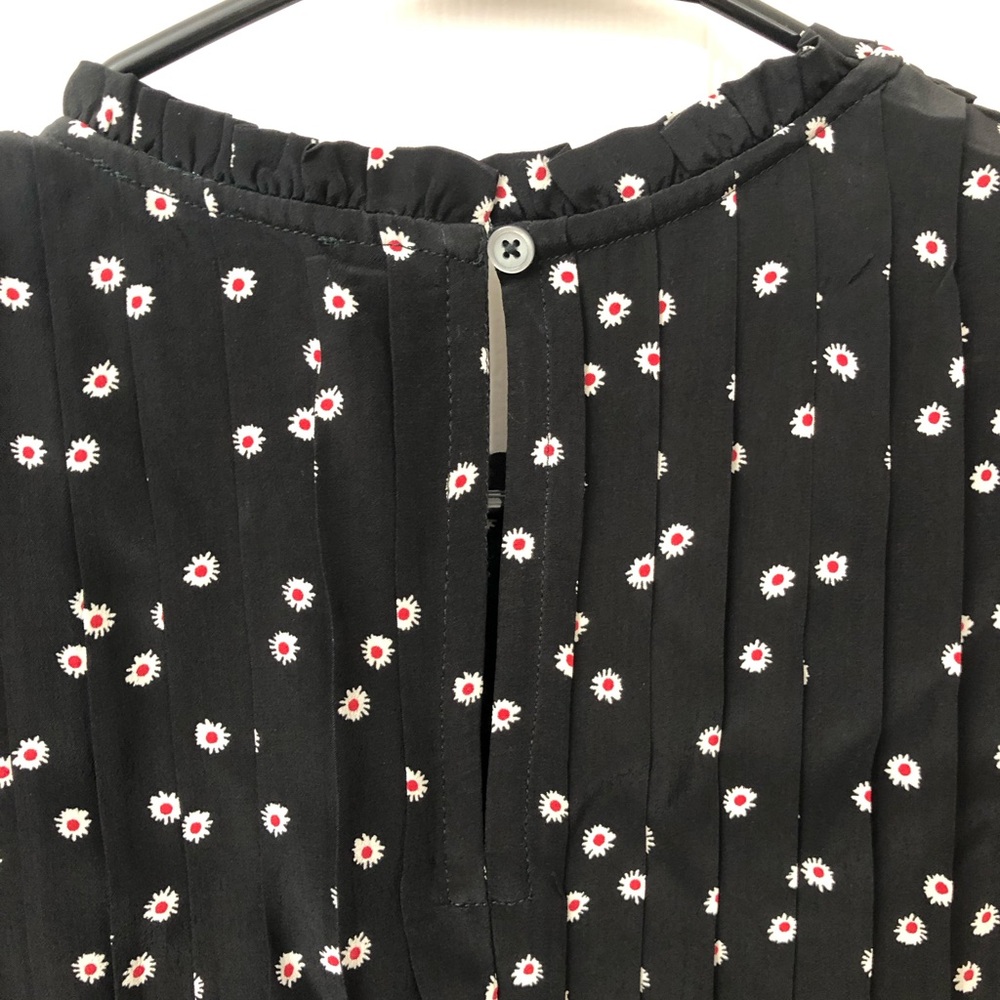 J. Crew Black Dress with Red Floral Pattern